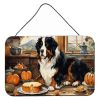 NEW Bernese Mountain Dog Fall Kitchen Pumpkins Wall or Door Hanging Prints Aluminum Metal Sign Kitchen Wall Bar Bathroom Plaque Home Decor, 8HX12W