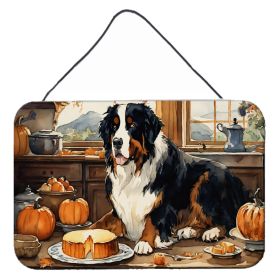 NEW Bernese Mountain Dog Fall Kitchen Pumpkins Wall or Door Hanging Prints Aluminum Metal Sign Kitchen Wall Bar Bathroom Plaque Home Decor, 8HX12W