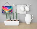 NEW Dusty Miller in Color Wall or Door Hanging Prints Aluminum Metal Sign Kitchen Wall Bar Bathroom Plaque Home Decor, 8HX12W, Multicolor
